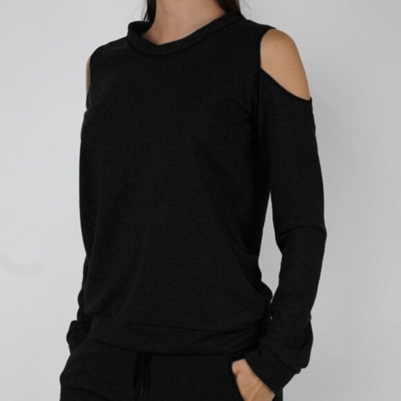 Cozy Off Shoulder Long Sleeved Shirt - Picture 2 of 3